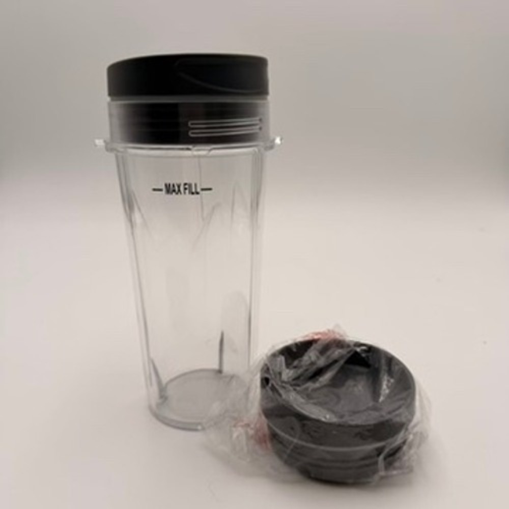 Ninja Blender Cup Unisex 16 oz Clear Like New 2 Lids Replacement Part